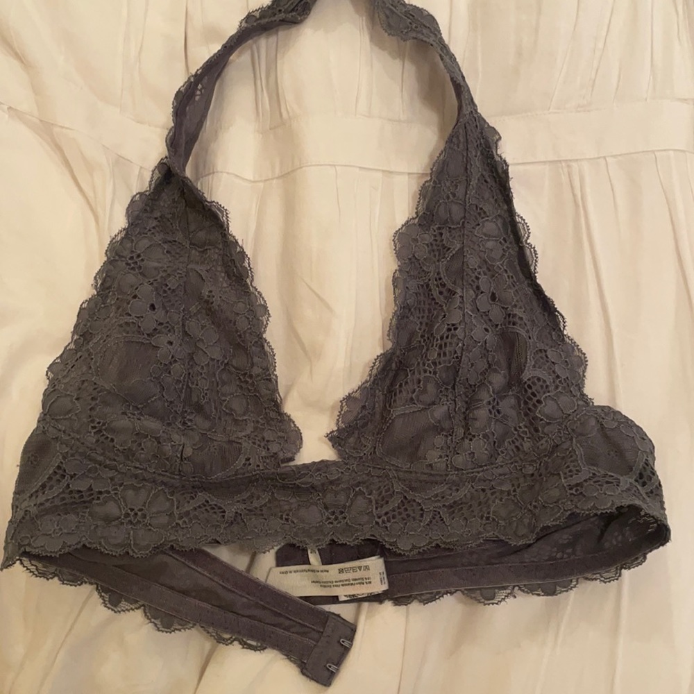 Gray free people lacy bralette